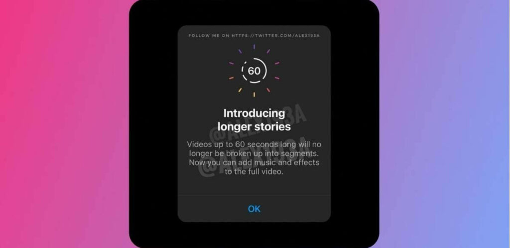 Les stories Instagram vont enfin durer 60 secondes