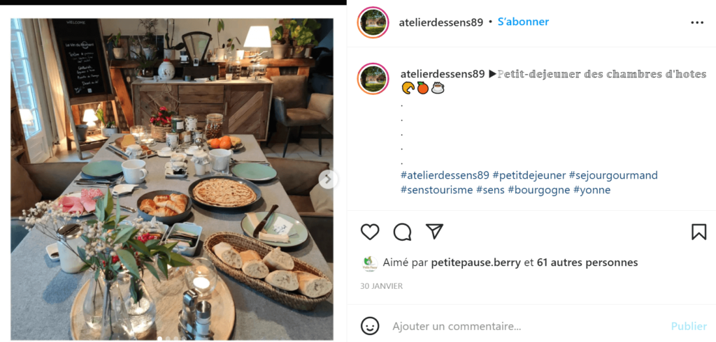 8 idées de posts Instagram pour votre maison d'hôtes 11 mettez en avant la nourriture