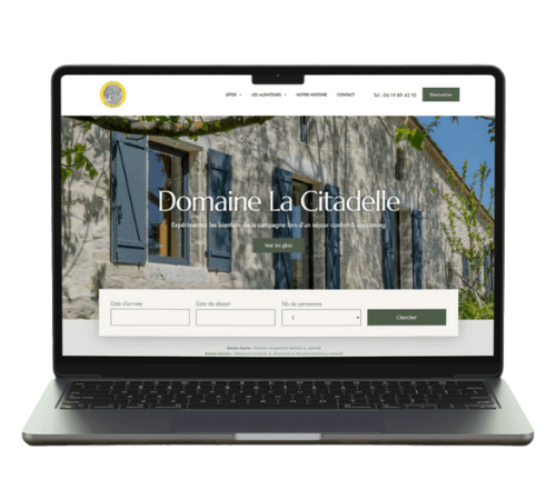 Accueil 23 site internet pour hébergeur touristique sur pc domaine la citadelle