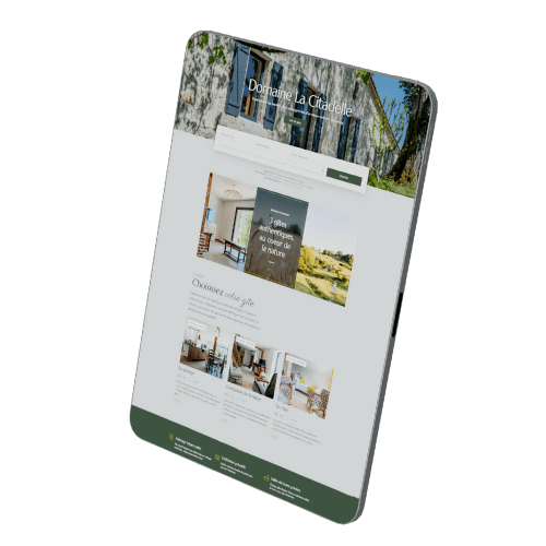 Accueil 20 exemple de site créé par Fabian Broussoux sur tablette